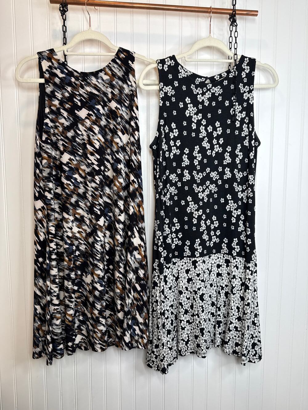 Anne Klein & LOFT Floral Sleeveles Midi Swing Dress Summer BUNDLE Size 6